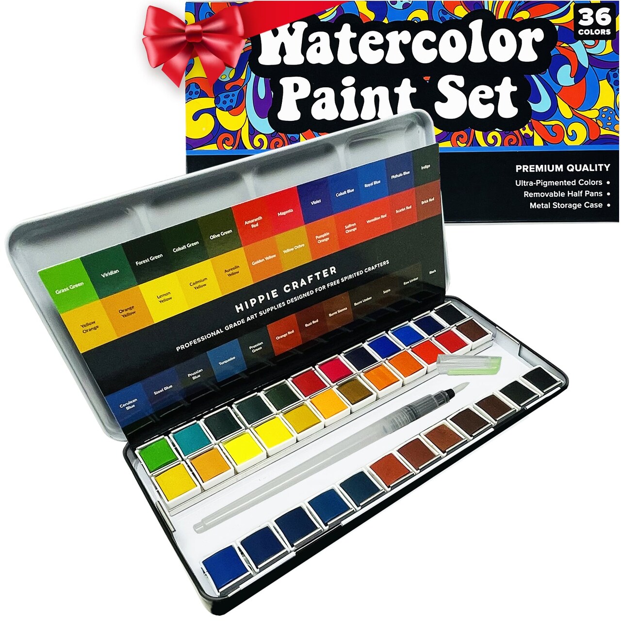 Professional Watercolor Paint Set Adult 36 Water Colors for Adult Paints  Kit Color Pallet 36 pc Palette with Brush Pen, Water Color Paints to Paint  with Water Portable Travel